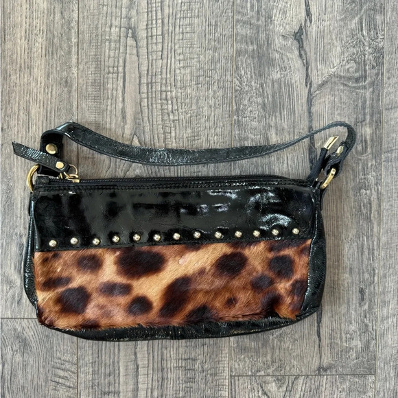 Regina Schrecker Y2K Italian Genuine Cowhide Leather Small Handbag - Picture 1 of 3